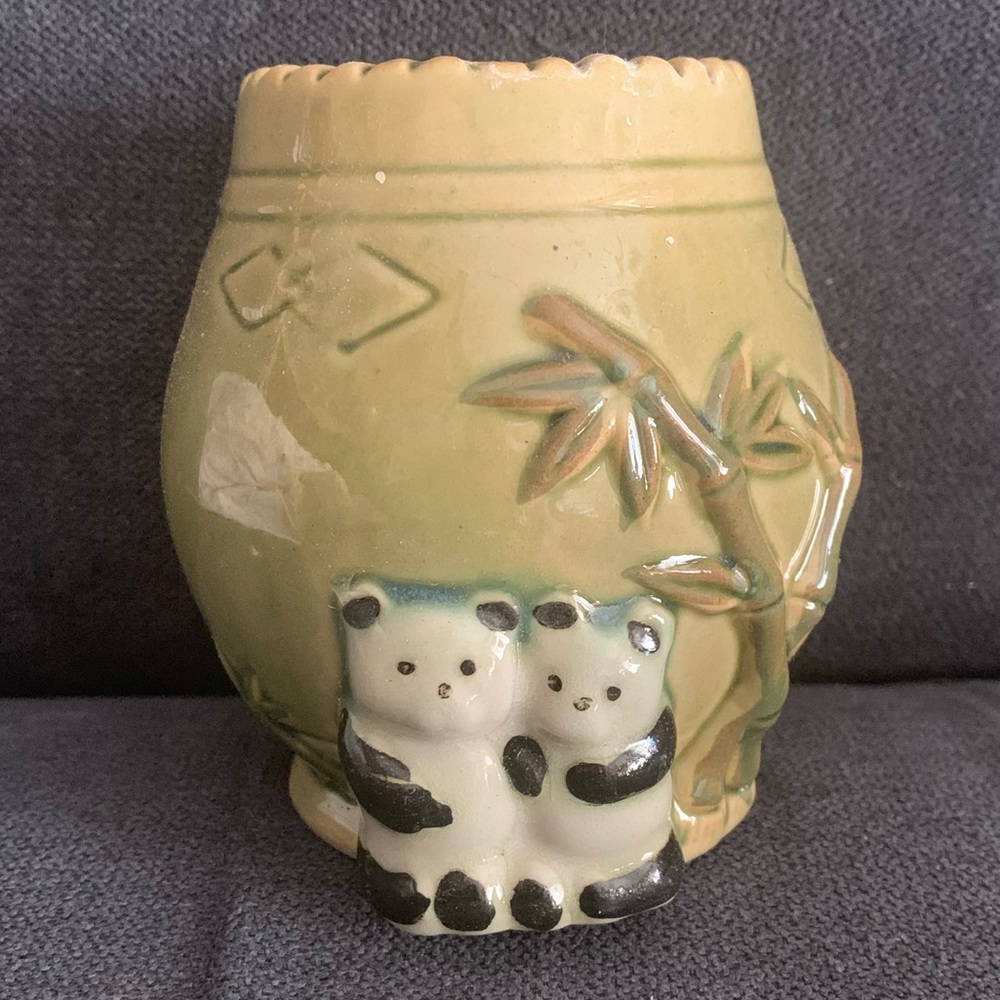 5/$35 Panda bamboo succulent planter